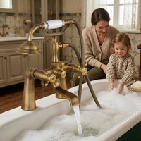 Robinet de salle de bain de haute qualité en laiton massif, robinet de douche de style traditionnel, robinet de baignoire