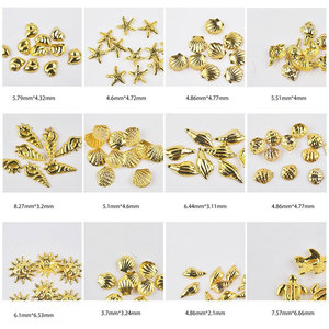 Breloques Métalliques Série Océan, Rivets Coquillages Dorés et Argentés, Amulettes Creuses 3D, Accessoires de Décoration, Fournitures en Gros pour Nail Art - Product Image 4