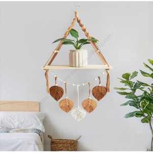 Étagère murale en forme de feuille, décoration bohème pour la maison, étagères en bois pour la chambre à coucher, le salon, la chambre d'enfant, cadeau - Product Image 1