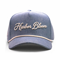 Gorra de Béisbol de Mezclilla Vintage Lavada 100% Algodón con Visera Curva y Logotipo Bordado en 3D Personalizado