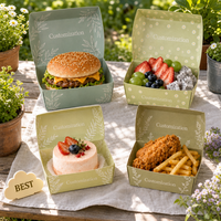 Scatole per Hamburger in Carta Kraft Personalizzate all'Ingrosso, Resistenti al Grasso, Usa e Getta, Impermeabili, per Asporto, Confezioni Alimentari in Bulk