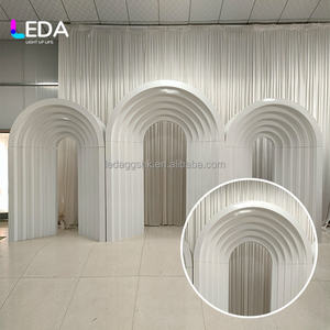 Décoration de scène de mariage personnalisée LEDA, arche en métal blanc, ensemble d'arches pour l'entrée de mariage, décoration d'événements - Product Image 2
