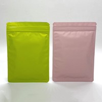 En stock, sac plat en aluminium mat auto-scellant, fermeture éclair colorée avec faible MOQ pour colliers et pierres précieuses, résistant à l'humidité