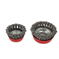 Brosse coupelle en fil métallique M14 Arbor Roue abrasive en acier au carbone pour meuleuse d'angle Parfait pour la restauration du métal Soudure
