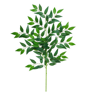 Vente chaude Artificielle Eucalyptus Haricot Fleur Ficus Arbre Feuille Plante Verte Ornement Forêt Style Unique Printemps Branche De Noël - Product Image 5
