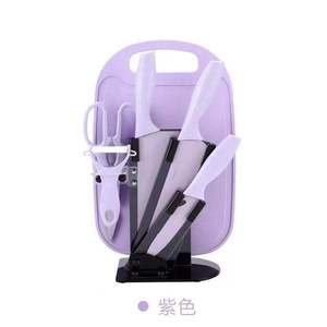 Lot de 7 couteaux de cuisine et planche à découper en paille de blé verte LT030 pour légumes - Vente en gros - Product Image 5