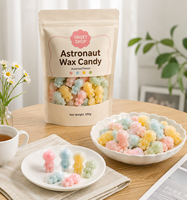 Bonbons en cire en forme d'astronaute, 500g, en sachet souple, saveurs fruitées, couleurs assorties, vente en gros