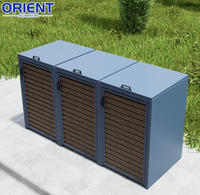 Poubelle de rangement de style moderne en aluminium, étanche, pour extérieur, avec couvercle, à monter soi-même