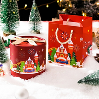 Cajas de Regalo Navideñas Personalizadas con Ventana, Cajas de Embalaje Redondas de Papel Rígido con Logotipo Impreso Personalizado al por Mayor