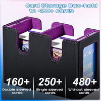 Boîte de rangement Premium Commander pour 160+ cartes avec fenêtre de visualisation One Touch, compatible avec 160+ cartes Yu-Gi-Oh TCG Magica à double étui