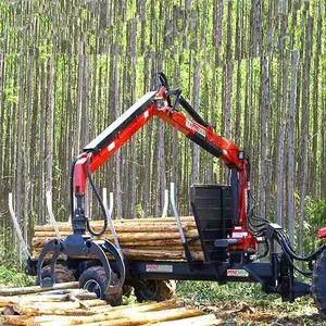 Factory Log Loader Trailer Timber Trailer With Crane