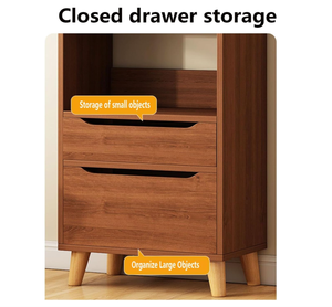 <span class=keywords><strong>Vitrina</strong></span> de librería <span class=keywords><strong>estrecha</strong></span> de 4 niveles de altura con cajón doble Exhibición de libros moderna Pantalla abierta para biblioteca/dormitorio/sala de estar - Product Image 3