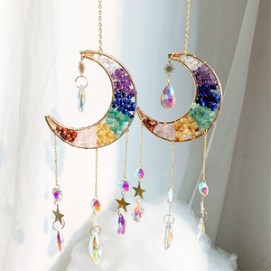 ขายส่งคริสตัลธรรมชาติคุณภาพสูง ตัวดักแสงอาทิตย์รูปพระจันทร์ ตัวดักแสงอาทิตย์แบบจักระ สำหรับตกแต่ง - Product Image 2