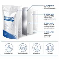 Lessive liquide de voyage en pochette Doypack avec bec verseur, détachant, petit format recharge personnalisé pour hôtel