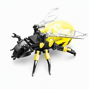Modelo de Insecto Amarillo Personalizado, Mini Juguetes DIY para Niños, Juego de Bloques de Construcción con Abdomen Luminoso - Product Image 1