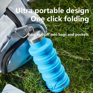 Nouveau design Bouteille d'eau pliante en silicone de qualité alimentaire sans BPA étanche pour le camping et les voyages - Product Image 4