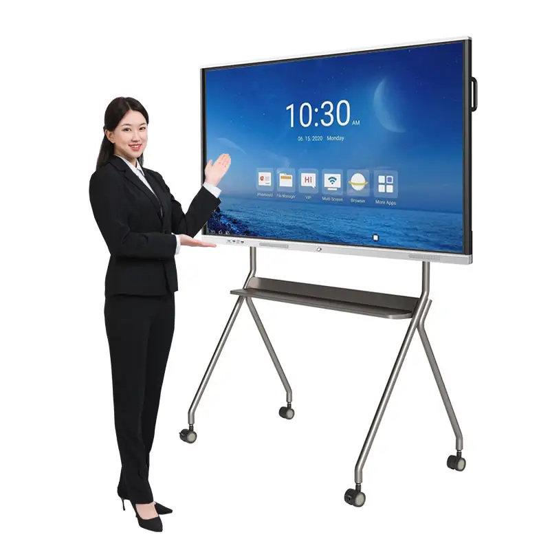 55 65 75 86 98 110 polegadas Android 12 painel plano interativo infravermelho para educação smart whiteboard preço