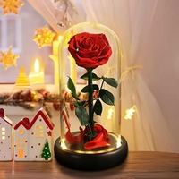 Rote Rose in Glaskuppel zum Muttertag Einzigartige Geschenke Konservierte Rosen Ewige Blumen Dekoration Konservierte Blumen