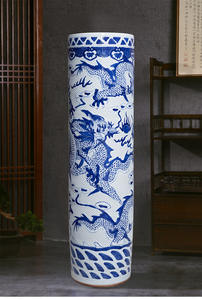 2.2 mètres et 6 pieds de haut peints à la main grands vases de sol en céramique chinoise comme décorations pour la maison, vases en céramique - Product Image 3