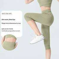 Nouveau Short de Yoga Longueur Mollet, Effet Ventre Plat, Sans Ligne Gênante, Sensation Seconde Peau, Taille Haute, Effet Push-Up Fessier, Amincissant, Taille Élastique