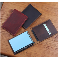 Housse de carnet en cuir véritable faite à la main pour carnet de poche mini à spirale supérieure 3,5 x 5,5, housse de carnet de poche en cuir véritable