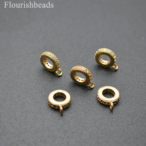 Accessoire <span class=keywords><strong>de</strong></span> fabrication <span class=keywords><strong>de</strong></span> bijoux DIY, <span class=keywords><strong>perles</strong></span> d'espacement rondes à grand trou plaquées or pour breloques et pendentifs - Product Image 1