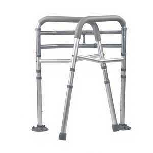 Barre de sécurité pour toilettes en aluminium autoportante, réglable en hauteur et en largeur, avec poignées rembourrées en mousse souple - Product Image 1