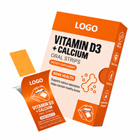 Bandes de film orales à dissolution rapide de Vitamine D3 et Calcium OEM ODM pour le renforcement osseux et la santé, complément pour l'absorption de la Vitamine D3 et du Calcium