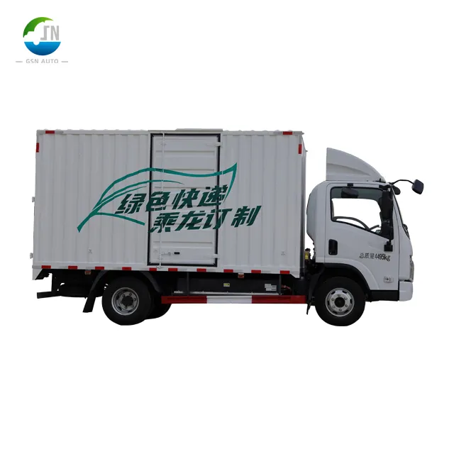 China Enclosed Light Van 90km/h 2.6T MIni Electric Cargo 10Tons Straight Mounted Crane Truck For Sale