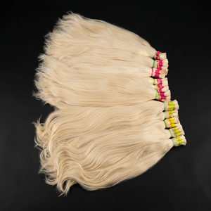 Extensions de cheveux indiens Remy blonds pour machine à tisser les cheveux, double trame avec pointes pleines - Product Image 2
