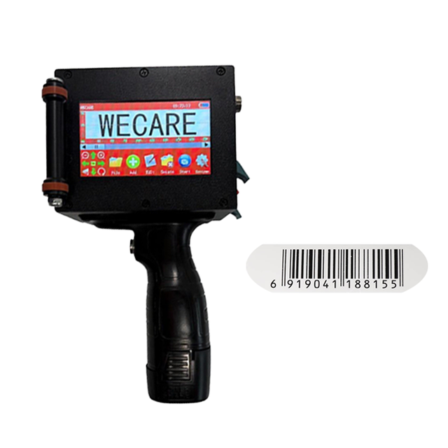 WECARE Handheld Portable Mini Smart Ink Jet Inject Gun Machine Hand Held Inkjet Printer Solvent Cartridge