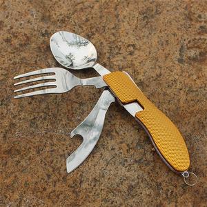 <span class=keywords><strong>Set</strong></span> di Posate da Campeggio Staccabili Kongbo CC01 <span class=keywords><strong>4</strong></span> in 1 in Acciaio Inox da Viaggio con Coltello Pieghevole Forchetta Cucchiaio e Apribottiglie - Product Image 4