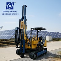 Pileuse Solaire Multifonctionnelle sur Chenilles en Acier avec Pompe Moteur - Affichage Intelligent Haute/Basse Vitesse, Haute Efficacité, Pénétration 5,5m