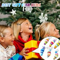 Mini jouets porte-clés Fidget Slug, jouet à main flexible articulé Caterpillar Sensory Stress Relief 3D