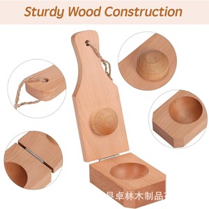 Presse à bananes en bois transfrontalière, outil de cuisine pliable pour la pâtisserie et la préparation de desserts, presse à crêpes en bois. - Product Image 4