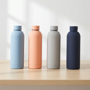 ขวดน้ำสแตนเลสสุญญากาศสีพื้นแบบขายส่งสำหรับใช้กีฬาแบบพกพา - Product Image 1