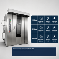 Four rotatif robuste à 64 plateaux, programmable, à commande numérique, électrique/gaz, pour boulangerie industrielle, traitement du blé, faible consommation
