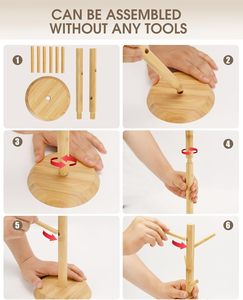 Soporte para Tazas de Bambú con 6 Ganchos, Base Más Gruesa, Soporte para Tazas de Café, Resistente y Ahorra Espacio, Organizador de Cocina - Product Image 5
