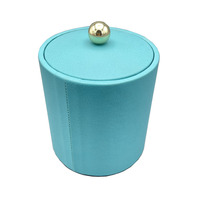 Seau à glace en acier inoxydable de style européen Seau à glace en cuir personnalisé Seau à glace pour vin de fête d'hôtel