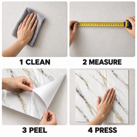 Papier peint auto-adhésif en marbre veiné or blanc avec surface PET nettoyable pour murs décoratifs intérieurs