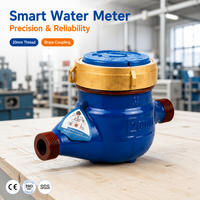 Medidor de Agua Mecánico de Hierro Fundido de 1/2 y 3/4 Pulgadas con Conexión Roscada de Latón para Medición de Agua