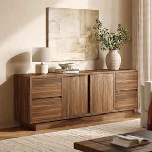 Walnut tủ rộng <span class=keywords><strong>TV</strong></span> đứng cho 75 inch <span class=keywords><strong>TV</strong></span> bằng gỗ trung tâm giải trí với cửa trượt ngăn kéo và có thể điều chỉnh kệ - Product Image 2