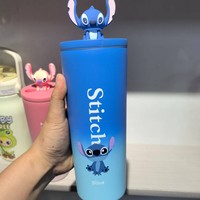 Nouvelle tasse thermos Stitch avec remplissage en coton PP, gourde à paille, design dessin animé Big Mac Car Ice King