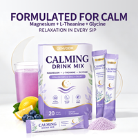 Mélange de poudre pour boisson apaisante pour adultes, relaxation, sommeil, bien-être, magnésium, glycine, L-théanine, boisson du soir, marque privée OEMODM