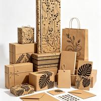 Kit d'emballage cadeau en papier kraft - Recyclable 80GSM Rouleau personnalisable avec des motifs floraux/feuillage pour l'emballage de toutes les occasions