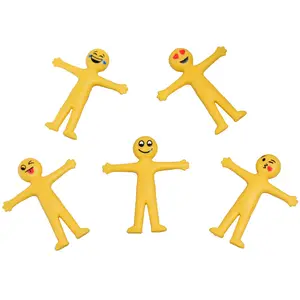 Mini yellow doll houses kids toy Smile face elastic reborn rubber doll fidget toys decompression toy stretch figure