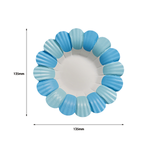 Ensemble de 10 assiettes jetables <span class=keywords><strong>en</strong></span> papier bleu <span class=keywords><strong>en</strong></span> forme de pétale pour enfants, idéales pour l'artisanat <span class=keywords><strong>DIY</strong></span>, les plateaux de desserts de fête, la décoration murale et la mise <span class=keywords><strong>en</strong></span> scène de table événementielle - Product Image 3