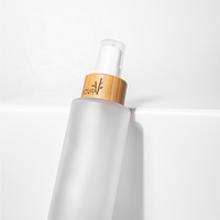 Bouteille cosmétique écologique et ensemble d'emballage de soin de la peau de pot 50ml 100ml verre dépoli sérum compte-gouttes lotion pompe bouteille en bambou