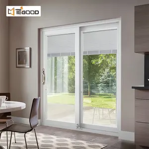 Indoor and outdoor black and white double pane thermal insulation glass sliding door
