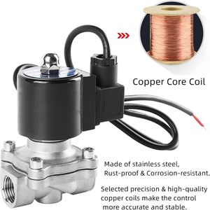 Vanne solénoïde Aomag 3/4 NPT 110V en acier inoxydable normalement fermée pour fontaine à eau - Product Image 3